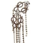 BLACK Statement Intricate Ear Cuff With Rhinestone And Chain Drops 5320